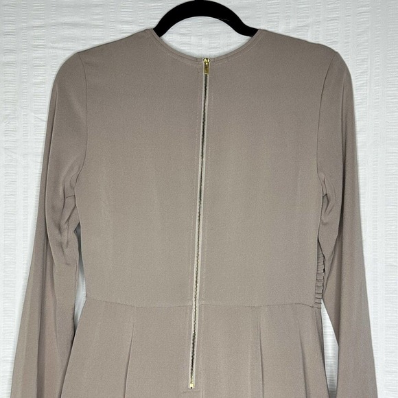 Diane Von Furstenberg Dress Womens 4 Kimian Silk Pleated Split Neck Long Sleeve - Picture 5 of 12